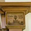 Interior. Ground floor. Stair hall. Carved pilaster. detail