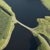 Oblique aerial view centred on the reservoir causeway, taken from the NNW.