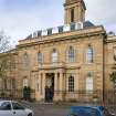 Central block and clock tower, view from S