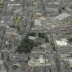 Oblique aerial view of the city centre centred on the Church of St Nicholas and Market Street, taken from the SE.