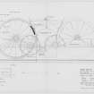 Plan showing arrangement of water-wheels and section.
Inscribed: 'Erected 1787 at Deanston on the river Teith. Driven by water power. Purchased in 1808 by James Finlay and Co estab'd Glasgow 1750. Mill and power drive remodelled in 1831...Operated for 118 years, dismantled 1949. 
Recorded by James Williamson & Partners, 219 St Vincent St., Glasgow. Traced from a print by G J Douglas Dec 1978'.