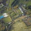 Oblique aerial view centred on the walled garden, taken from the ESE.