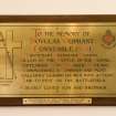 Interior. Detail of Douglas Oliphant Constable memorial plaque by G Maile & Son