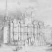 View of front of New College, possibly by R&R Dickson.