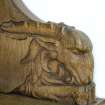 Interior. Ground floor. South west room. Detail of carved animal (goat/sheep) head. Lowther Terrace, Glasgow.