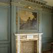 Interior. First floor. South room. Detail of fireplace.