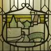 Interior. Detail of stained glass.