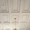 Interior. Queen Margaret College building. Ground floor. South side office. Ceiling and cornice plasterwork.