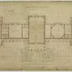 Edinburgh, Regent Road, Royal High School.
Sheet V - plan of Great Hall and classroom level.
Signed: 'Thomas Hamilton, 41 York Place'