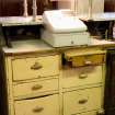 Interior. Counter area. Chest of drawers.