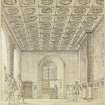 Interior reconstruction of King's Presence Chamber, Stirling Castle by Geoffrey Hay.