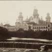 View of exhibition buildings at 1901 International Exhibition in Glasgow.
