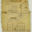 Buildings in Hop Street and Lochee Road for Mr Ballingall & Co.
Recto: Elevation to Hop Street and sections.
