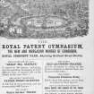 Advertisment for 'The Royal Patent Gynmasium: the new and increasing wonder of Edinburgh: Royal Crescent Park, adjoining Scotland Street Station'.