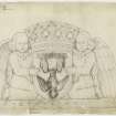 Design for wood carving at the war memorial of St Columba's Episcopal Church, Crieff.