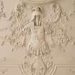 Main floor, saloon, detail of plaster ceiling. Marchmont House.