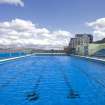 View of pool and part of terraced seating from SW, Gourock open air swimming pool.