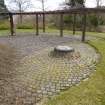 View of sundial from west, Arthur Bell's Distillers, Cherrybank, Perth.