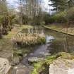 Pond at Cherrybank garden from west.