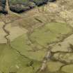 Oblique aerial view centred on the remains of rig and furrow cultivation, taken from the NE.