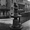 "Greyfriars Bobby" statue with Candlemaker Row behind.

Edinburgh Photographic Society Survey of Edinburgh and District, Ward XIV George Square