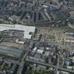 Oblique aerial view centred on the former Fountain Brewery site with the Leisure Centre adjacent, taken from the SE.