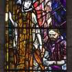 Interior. Detail of stained glass West window Women in the Bible by Douglas Strachan 1914