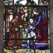 Interior. Detail of stained glass West window Women in the Bible by Douglas Strachan 1914