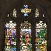Interior. North Aisle View of stained glass window The Minor Prophets by Douglas Strachan c.1920