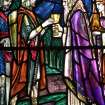 Interior.  North Aisle Detail of stained glass Abraham and Melchisedek by Douglas Strachan after 1922