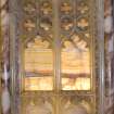 Interior. Detail of alabaster panel on the pulpit