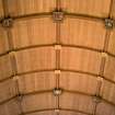 Interior. Detail of timber boarded ceiling