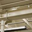 Interior. Northlit E Shed. Steel beam and column head. Detail