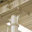 Interior. Northlit E Shed. Steel beam and column head. Detail