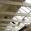 Interior. Northlit E Shed. Roof structure. Detail
