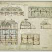 Cottages for J J Gelletly Esq.
Sections, elevations and plans.