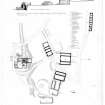 Drawing of Bonawe Ironworks showing site plan and section of manufactory complex.