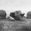 View of recumbent stone circle from NE. 
Titled: "Ardlair. Recumbent Stone, Flankers and Props".
