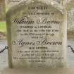 Gravestone of William Burns and Agnes Brown. Detail