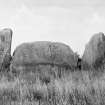 Photograph of recumbent stone circle at Stonehead, taken from SW.
Titled: "Stonehead. Recumbent Stone and Flankers".