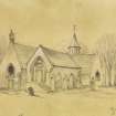 Drawing of Pencaitland Church.