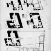 Neidpath Castle
Digital copy of draft plan, forecourt and basement to third floor plans.