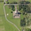 Oblique aerial view centred on the mausoleum, taken from the E.