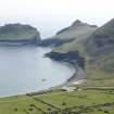 Hirta, Village Bay. General view from N with Dun beyond.