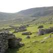 Hirta, Village Bay. View from E showing crofts and cleits.