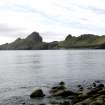 St Kilda, Dun. View across Village Bay to Dun from N.