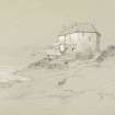 Drawing of Blackness Castle showing view from SW.
Titled: 'Blackness Castle, D. 17th July 1849'