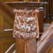 Interior. First Floor, staircase hall, detail of newel post
