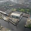 Oblique aerial view of the Fairfield shipyard and the fitting out basin, taken from the NNW.