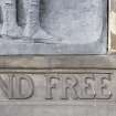 Scottish American Memorial. Frieze and Poet's name.